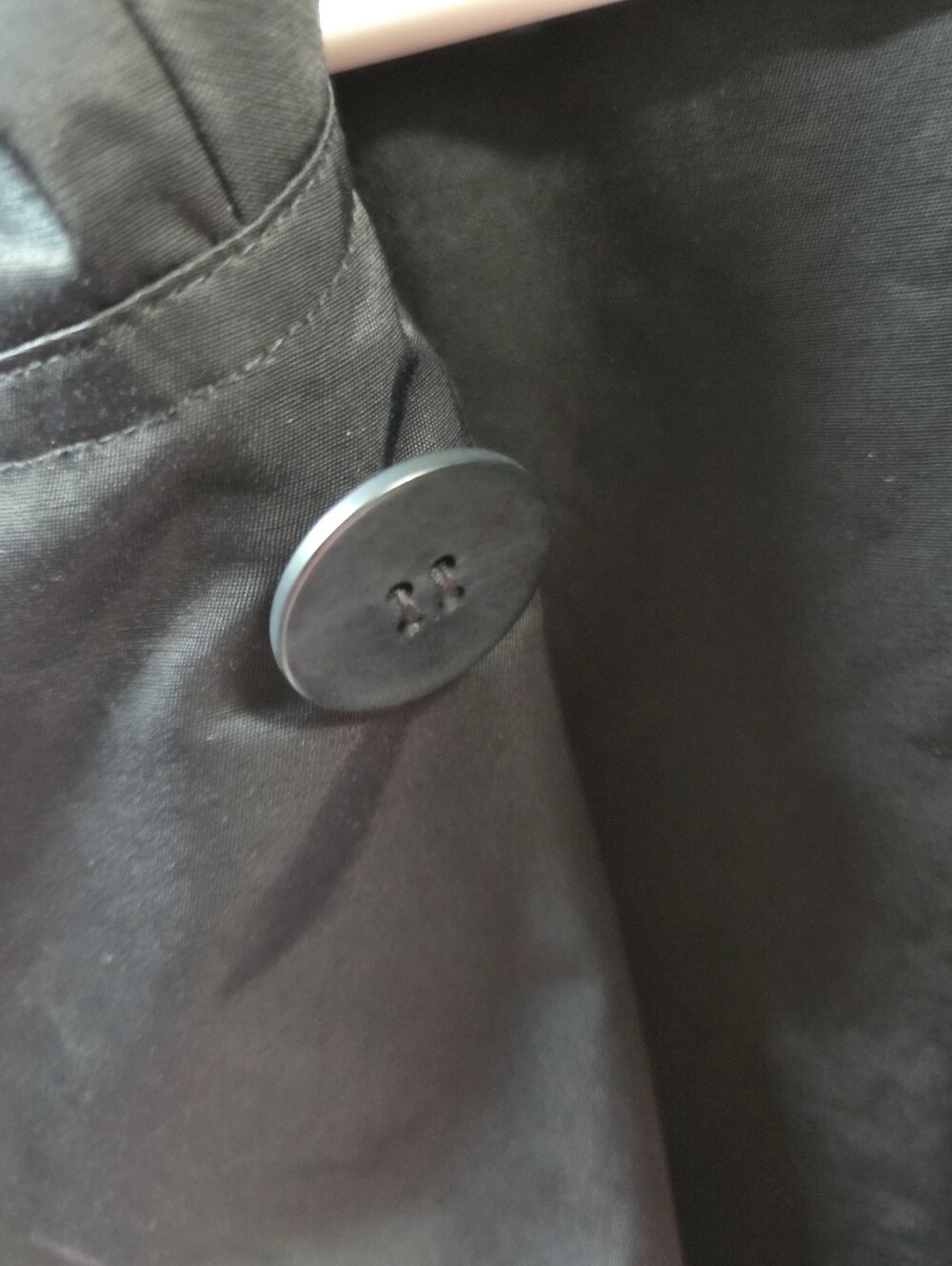 Eileen Fisher Two-Tone Hooded Trench Coat in Purple and Black - Picture 3 of 5